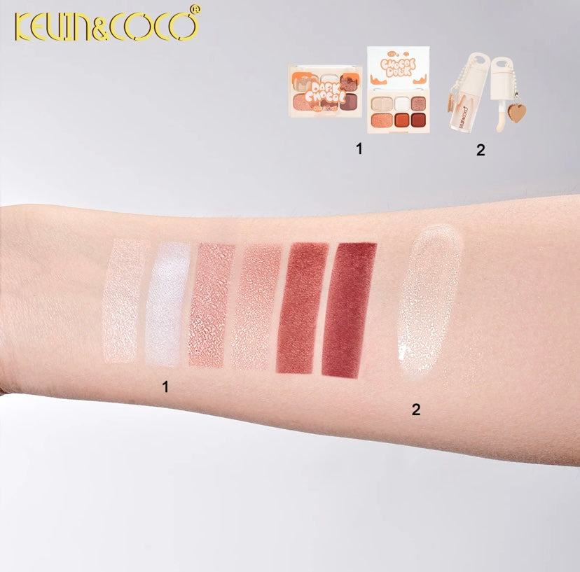 KC Dark Chocol Palette & Lip Gloss Set - KC1325