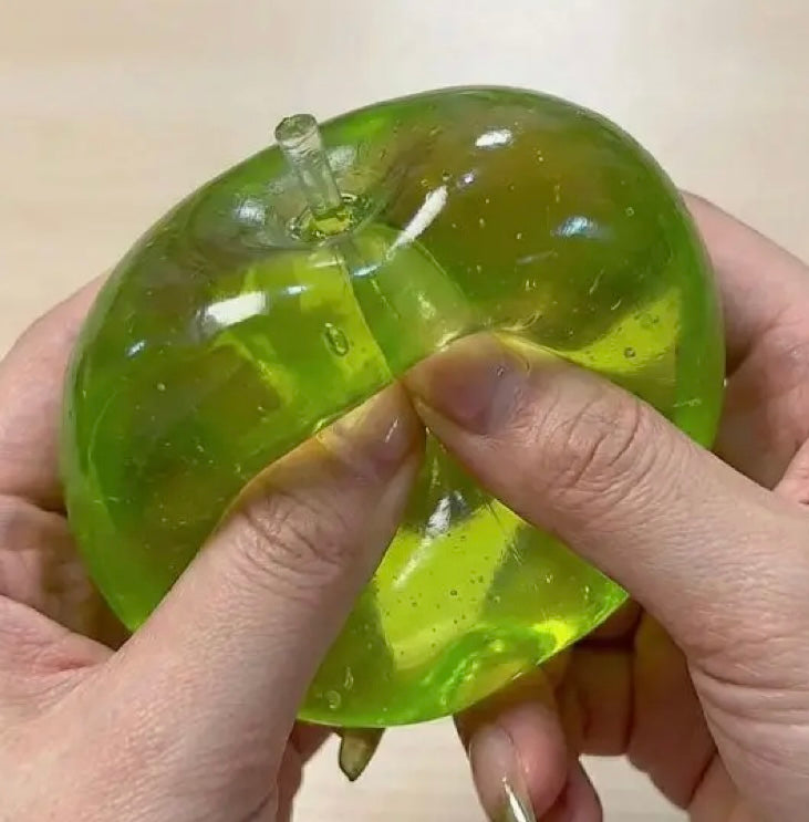 Green Apple Sparkly Maltose Stress Ball Squishy - Slow Rise