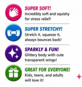 Lucky Duck Squishy - Glitter Stretchy Duck