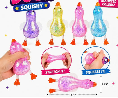 Lucky Duck Squishy - Glitter Stretchy Duck