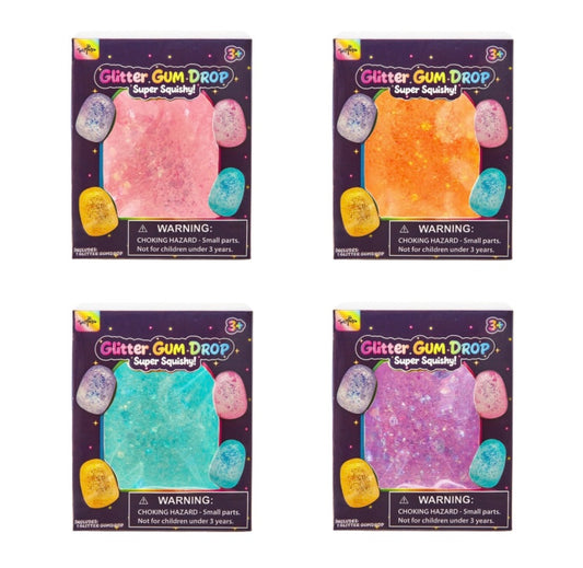 Squishy Glitter Gum Drops Stress Relief Toy