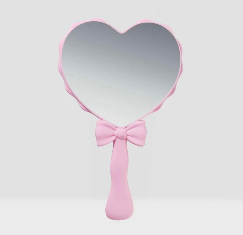 BC Pink Heart Hand Held Mirror