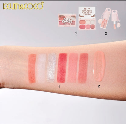 KC Dark Chocol Palette & Lip Gloss Set - KC1326