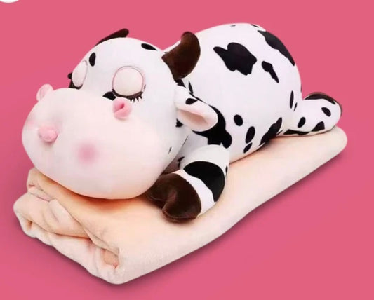 Soft Cow Plush & Blanket