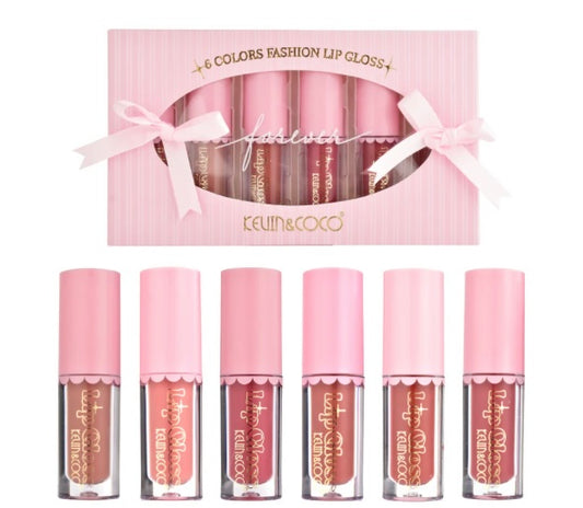 6 Color Bowknot Matte Nonsticky LipGloss Set