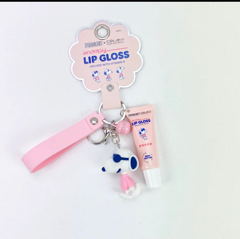 Celavi Peanuts Lip Gloss with Keychain