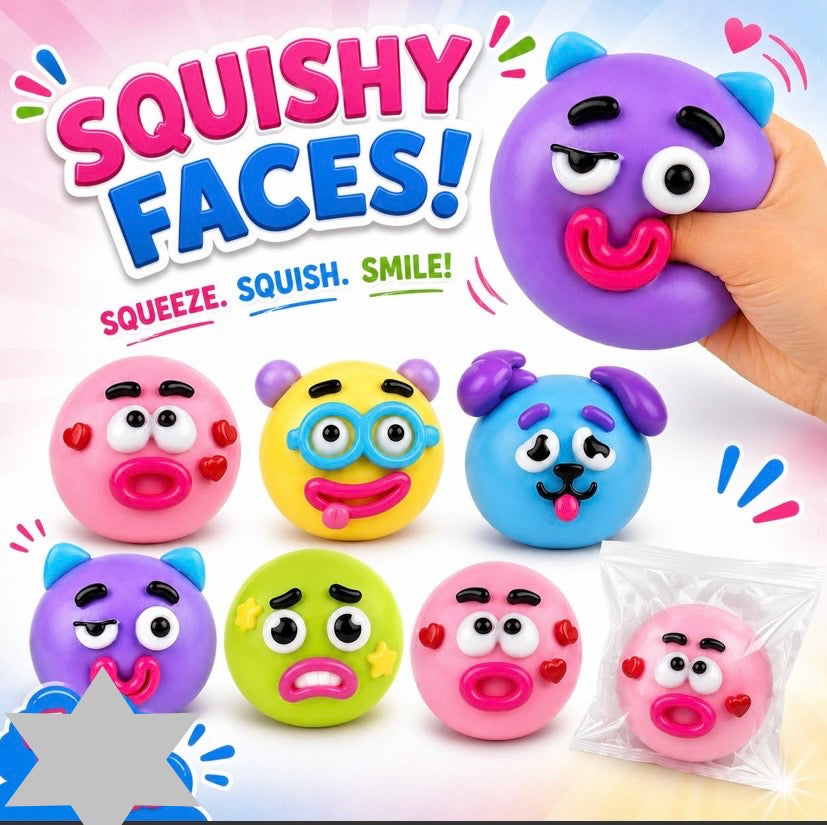 Squishy Faces - Funny Emoji Style Ball Squishies