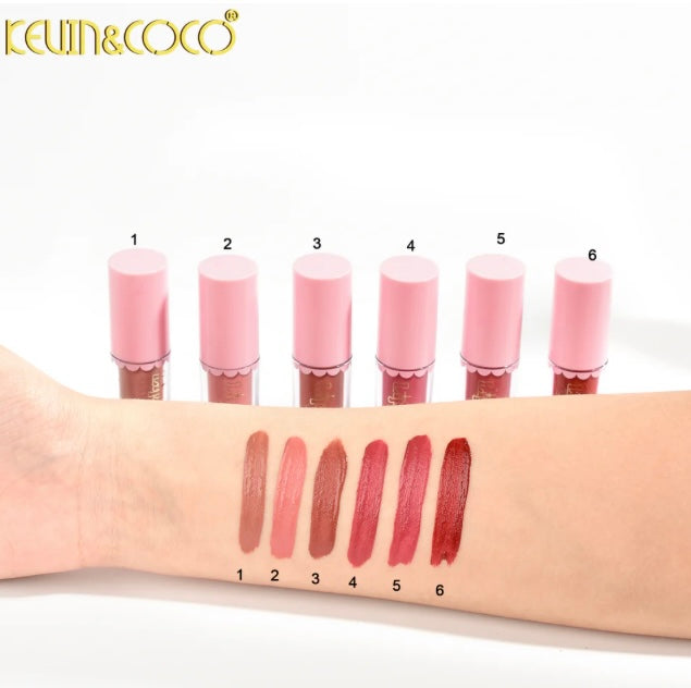 6 Color Bowknot Matte Nonsticky LipGloss Set