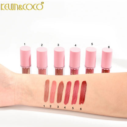 6 Color Bowknot Matte Nonsticky LipGloss Set
